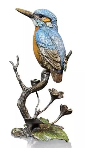 Kingfisher On Meadow Marsh Limited Edition Sculpture By Keith Sherwin From The Richard Cooper Studio