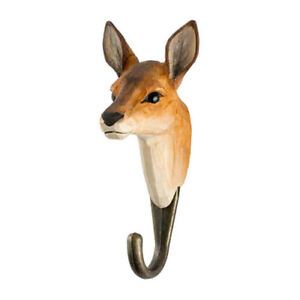 Hand Carved Wooden Roe Deer Hook From Wildlife Garden