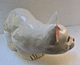Babbacombe Pottery White Cat Crouching