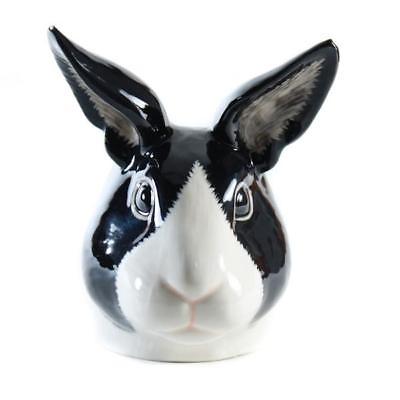 Quail Ceramics: Face Egg Cup  Black &And White Dutch Rabbit