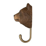 Wildlife Garden Hand Carved Brown Bear Hook