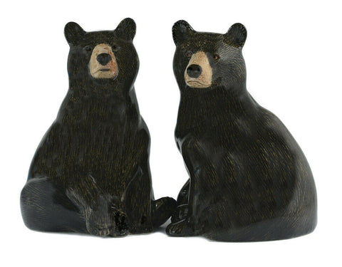Quail Ceramics Black Bear Salt And Pepper Pots