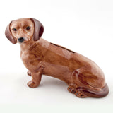Quail Ceramics: Money Box: Dachshund - Red