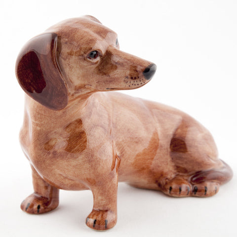 Quail Ceramics: Money Box: Dachshund - Red