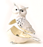 Treasured Trinkets Crystal Effect White Owl Trinket Box