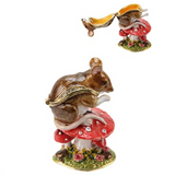 Treasured Trinkets Mouse On Mushroom Trinket Box