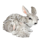 Treasured Trinkets Rabbit And Baby Trinket Box