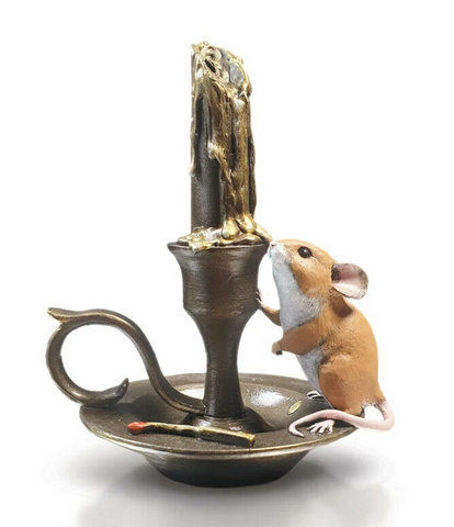 Mouse On Candlestick Figurine From The Richard Cooper Studio