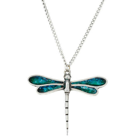 St Justin Pewter Dragonfly Enamelled Pendant