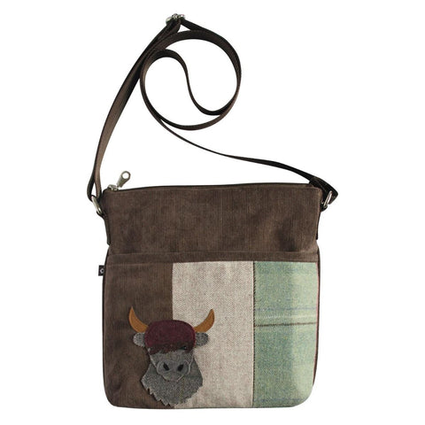 Tweed Applique Amelia Bag With Cow Motif From Earth Squared