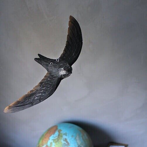 Wildlife Garden Decobird Carved Wooden Figure of a Common Swift in Flight