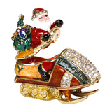 Craycombe Trinket Box Santa on Snowmobile