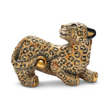 De Rosa Leopard Moving Figurine Accented in Shimmering Gold