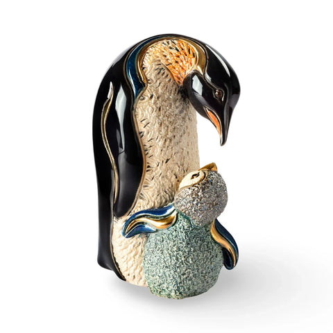 De Rosa Penguin With Baby Chick Figurine