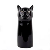 Quail Ceramic Flower Vase Black Panther