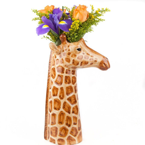 Quail Ceramic Giraffe Flower Vase