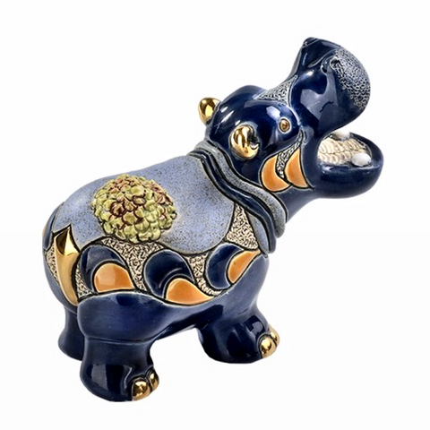 De Rosa Hippo with Water Lily Figurine