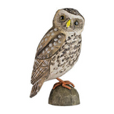 Wildlife Garden Decobird Carved Wooden Figure of a Little Owl