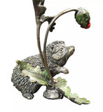 Richard Cooper Studio Bronze Hedgehog with Poppy by Keith Sherwin