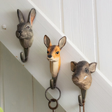 Wildlife Garden Hand Carved Wooden Roe Deer Hook