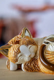 Sleeping Ginger Tabby Cat Figurine By De Rosa DR264