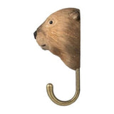 Hand Carved Beaver With Hook By Wildlife Garden