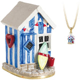 Beach Hut Trinket Box With Necklace From The Arora Design Hidden Secrets Collection
