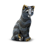 Blue Striped Cat Sitting Figurine by De Rosa F193