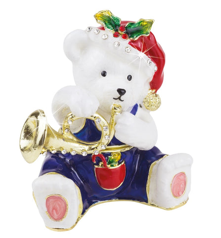 Teddy Bear with Bugle Trinket Box By Craycombe