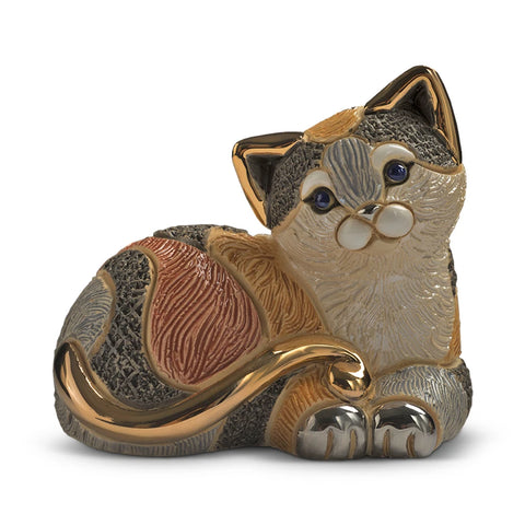 Calico Cat Laying Figurine by De Rosa F217