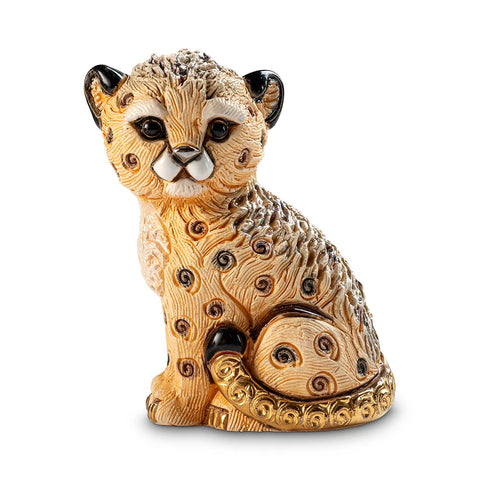 Cheetah Cub Sitting Figurine by De Rosa F445