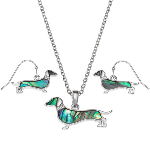 Dachshund Necklace And Earrings By Tide Fashion Jewellery
