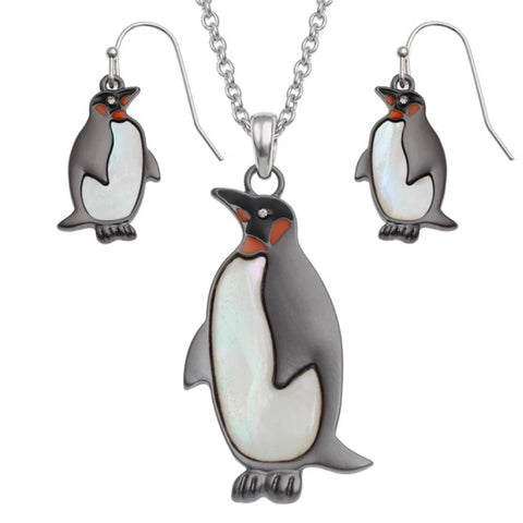 Emperor Penguin Necklace And Earrings By Tide Fashion Jewellery
