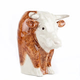 Hereford Bull Flower Vase By Quail Ceramics