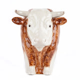 Hereford Bull Flower Vase By Quail Ceramics
