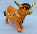 Highland Cow Trinket Box With Necklace From The Arora Design Hidden Secrets Collection