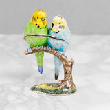 Budgerigar Pair Trinket Box From Juliana Treasured Trinkets