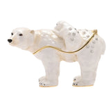 Polar Bear With Cub On Back Trinket Box From Juliana Treasured Trinkets