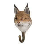 Hand Carved Wooden Eurasian Lynx With Hook By Wildlife Garden