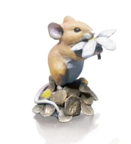 Mouse With Daisy Cold Cast Bronze From Richard Cooper Studio 249BR