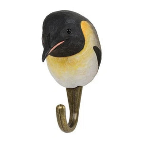 Hand Carved Wooden Penguin With Hook By Wildlife Garden
