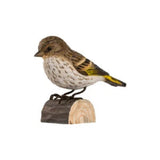 Carved Wooden Pine Siskin Figure By Wildlife Garden