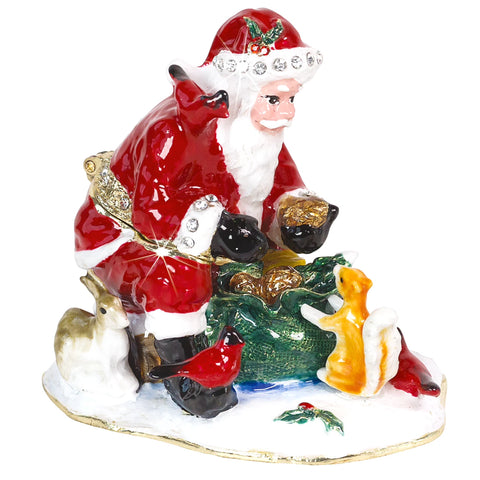 Santa With Squirrel Trinket Box By Craycombe