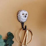 Hand Carved Wooden Snowy Owl With Hook By Wildlife Garden