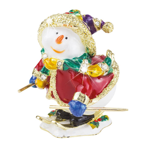 Snowman Skiing Trinket Box By Craycombe