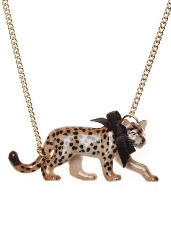 And Mary Fashion Jewellery Walking Leopard Pendant with Chain