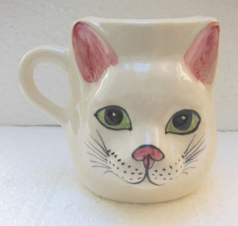 Babbacombe Pottery Drinking Mug with White Cat Face