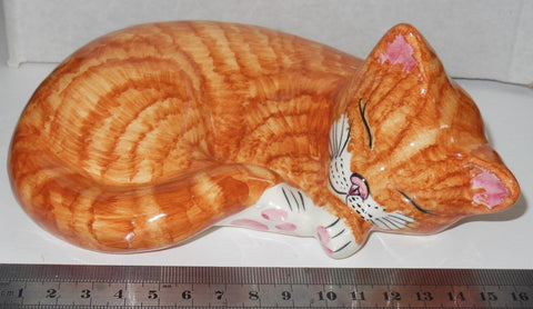 Babbacombe Pottery Ginger Cat Sleeping