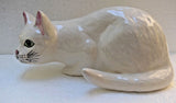 Babbacombe Pottery White Cat Crouching