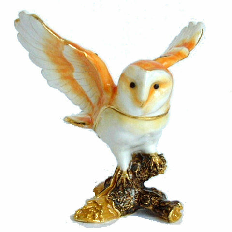 Juliana: Trinket Box: Treasured Trinkets; Barn Owl with Wings Spread